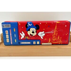 Vintage Disneyland Paris Mickey Mouse Pencil Case Pop Up‎ Sharpener Drawers 9.5"